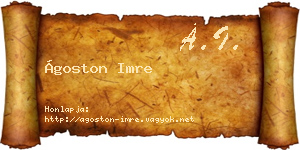 Ágoston Imre névjegykártya
