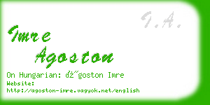 imre agoston business card